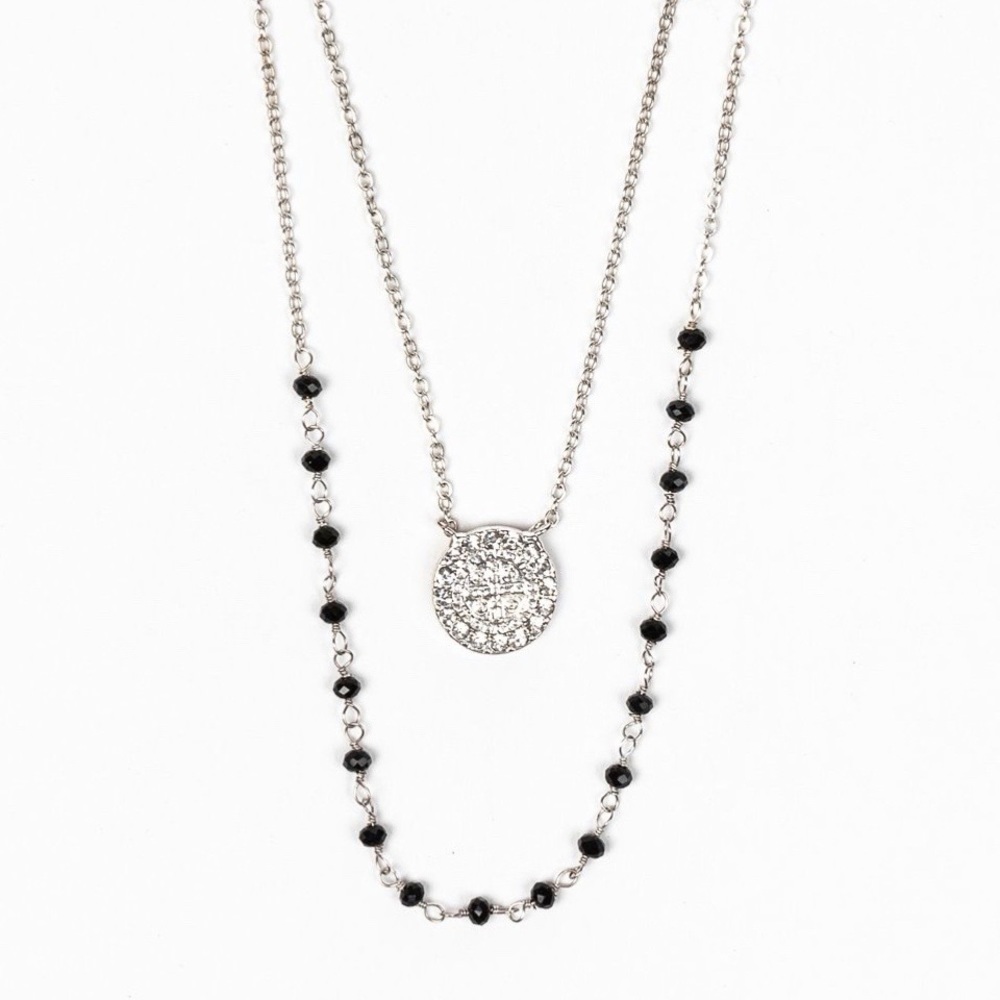 My Saint My Hero Blessings & Grace Two-Row Chain Necklace in Silver - NWT